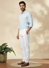 Men’s Slim-Fit White Trousers